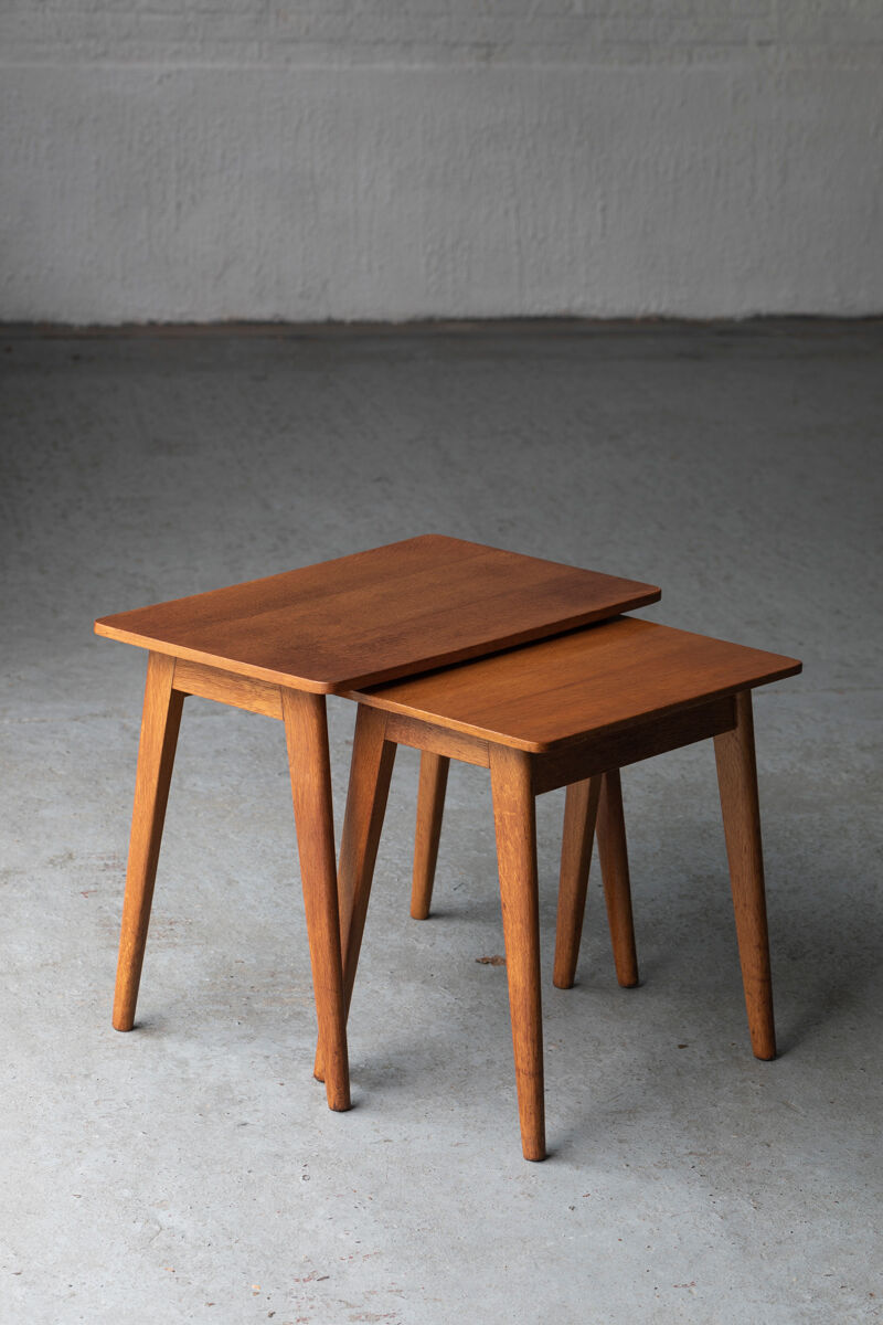 Set of nesting tables in teak, Dutch design, 1960’s