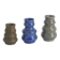 Small collection vases, mid-century modern Scandinavian, in glossy brown and blue stoneware, set of 3.
