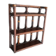 Étagère murale à 3 tablettes en rotin, 1970s