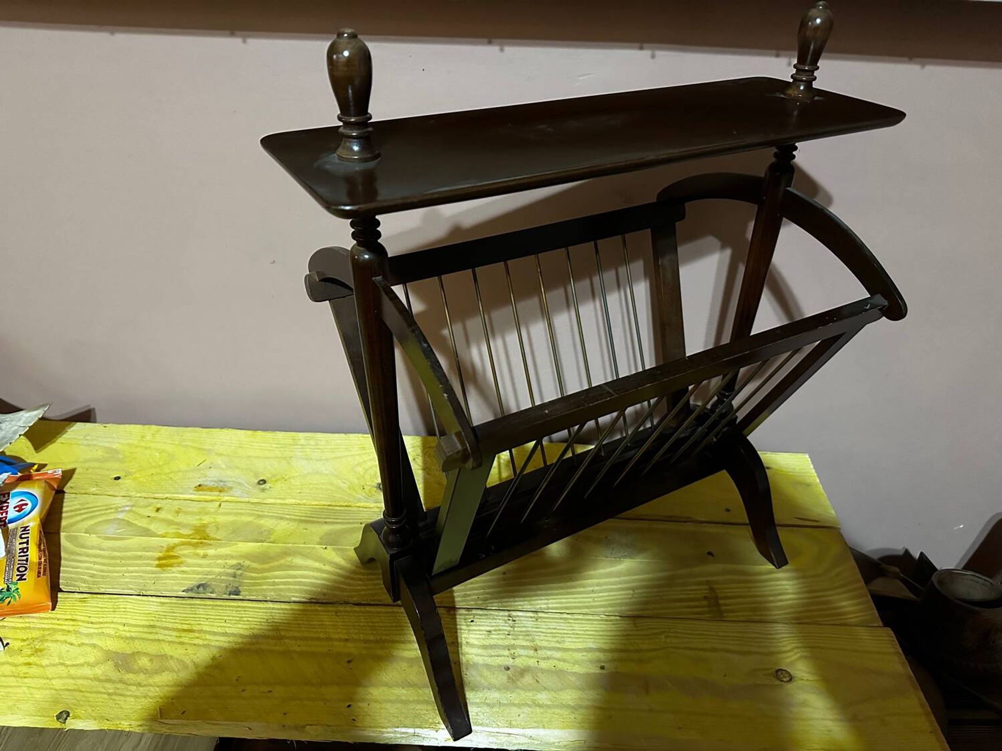 Porte revues vintage en bois - années 50-60