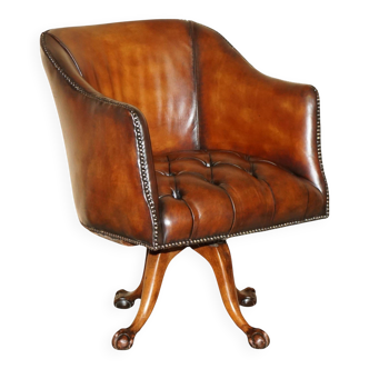 Restored Victorian Chesterfield captain's armchair