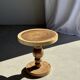 Coffee table in solid suar with central leg and spheres H56.5 D55.5