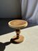 Coffee table en suar massif pied central sphères H56,5 D55,5