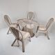 Vintage Oval Bamboo and Rattan Dining Table Base, France 1980's