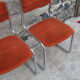 Pair of orange velvet chairs Roche Bobois 70s