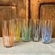 5 grands verres colorés limonade 1950