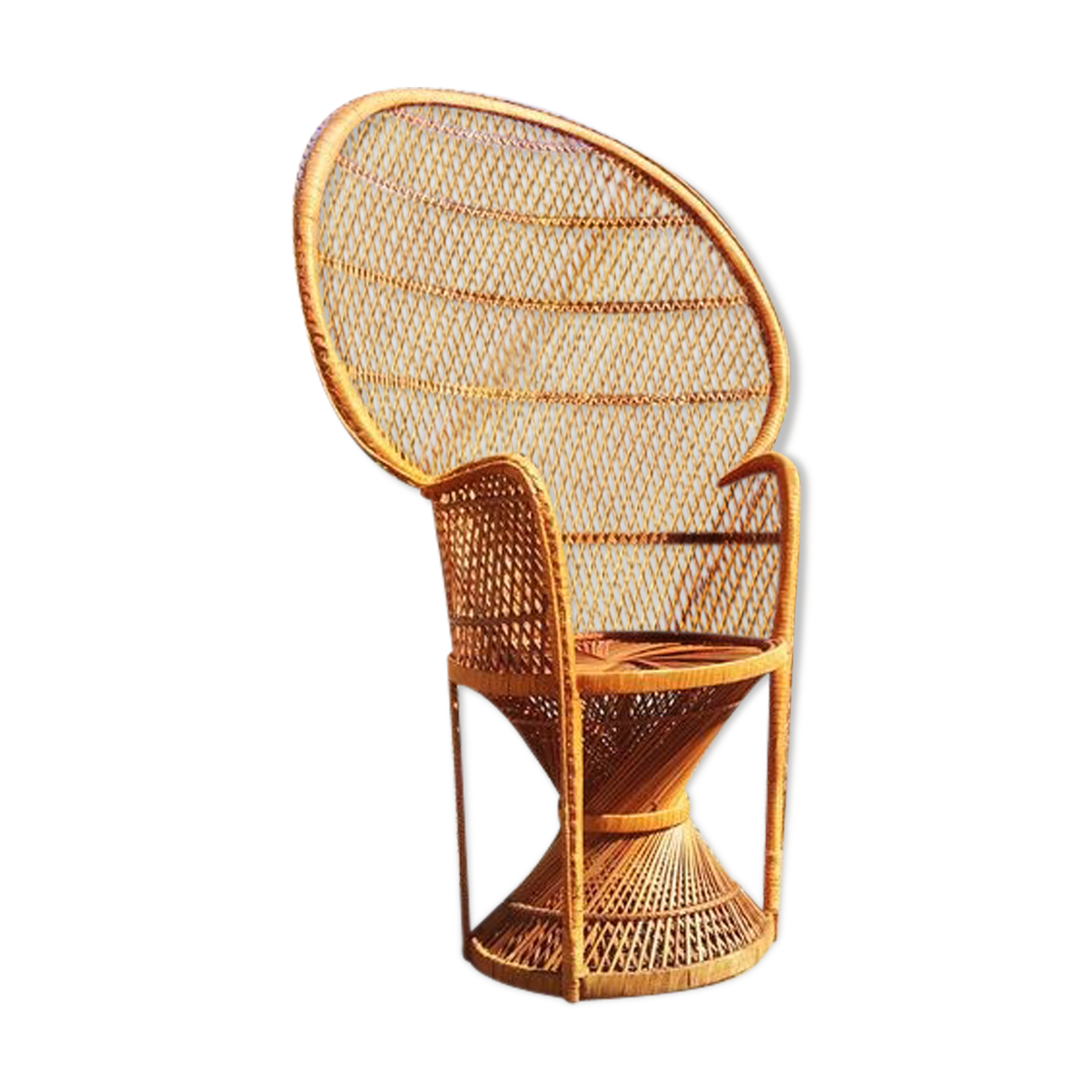 Emmanuelle wicker and rattan chair for adults 1970s