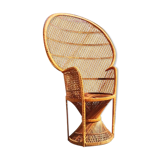 Emmanuelle wicker and rattan chair for adults 1970s