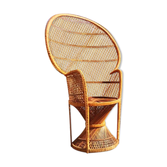 Emmanuelle wicker and rattan chair for adults 1970s