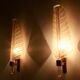 Pair of 24-carat gold flaked glass leaf appliques