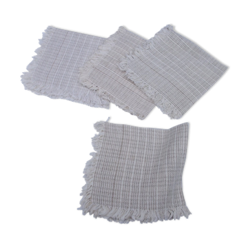 Ensemble de 4 serviettes vintage blanche écru