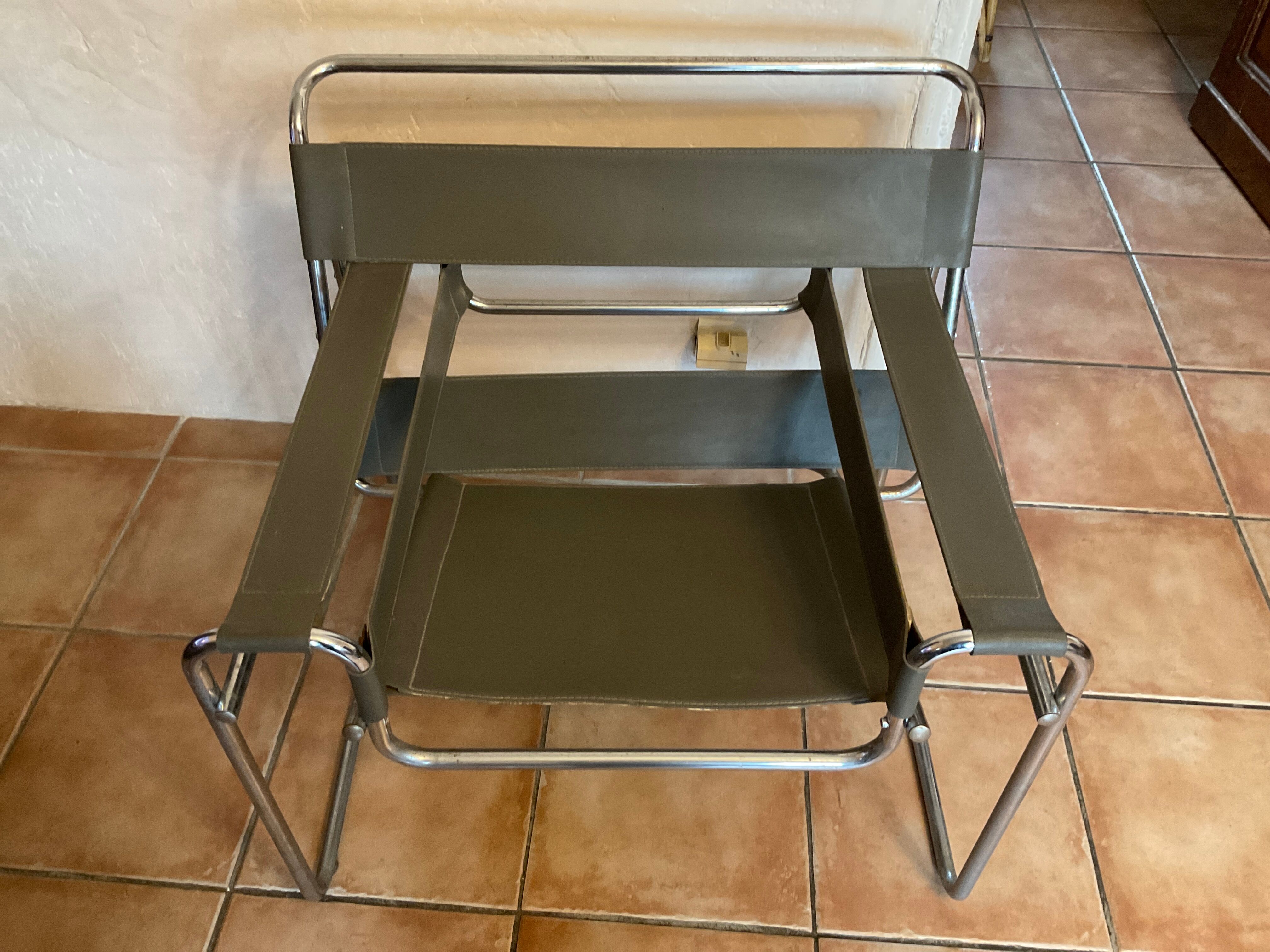 Pair of vintage armchairs B3 vassily by Marcel breuer at the bauhaus circa 1980