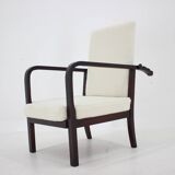 1940s Restored Beech Adjustable Armchair ,Czechoslovakia