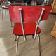 Vintage Lafague red formica set, 1 table, 6 chairs and 1 stool