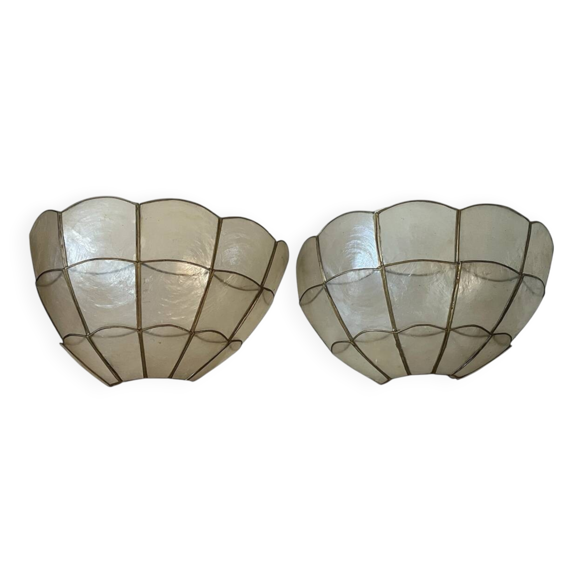 Pair of mother-of-pearl wall lights