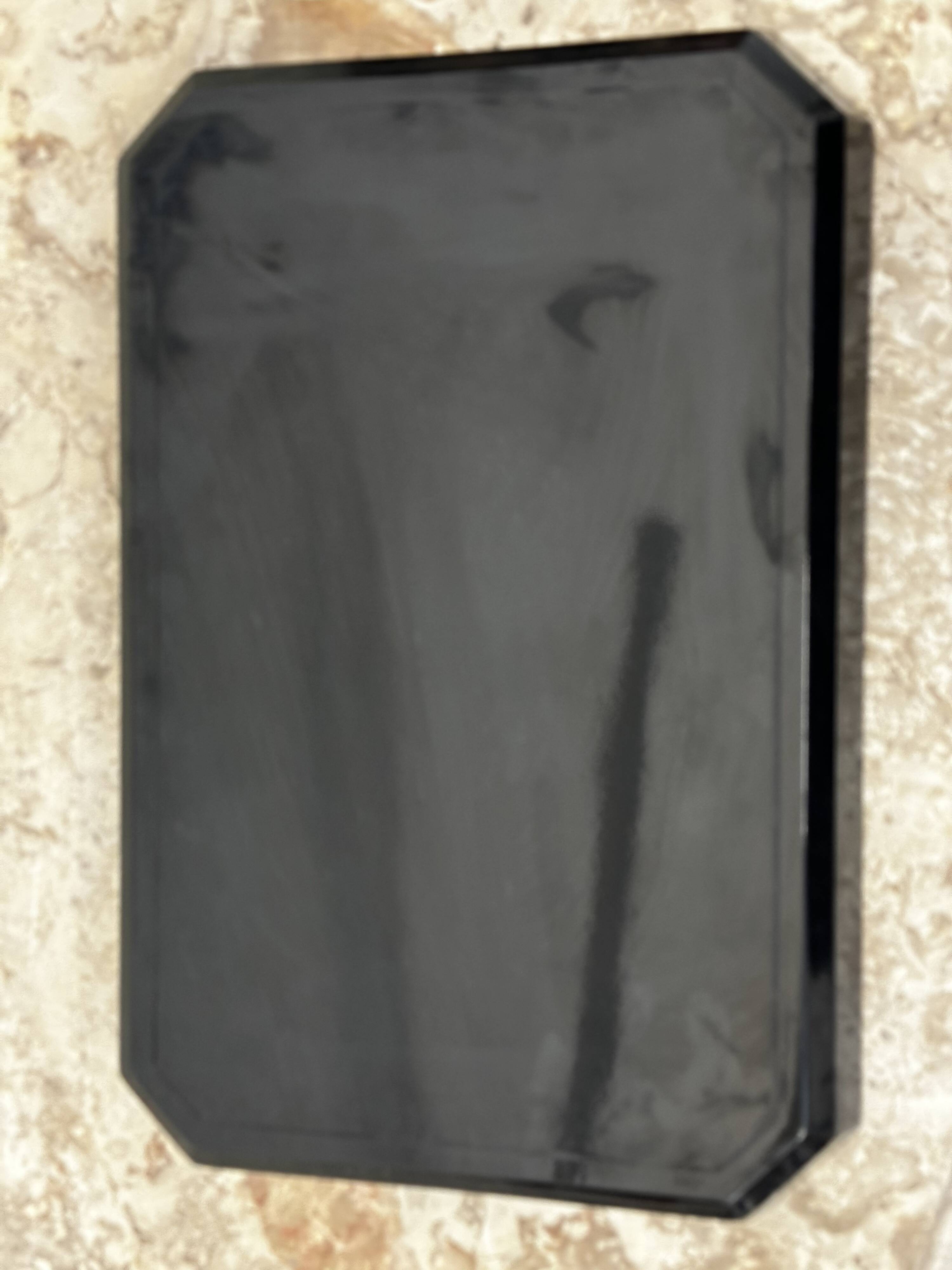 Japanese tray in black and gold lacquered wood