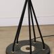 Vintage Arlus floor lamp in black lacquered metal and opaline globes, 1960