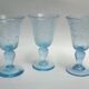 5 glasses with blue Biot stemmed