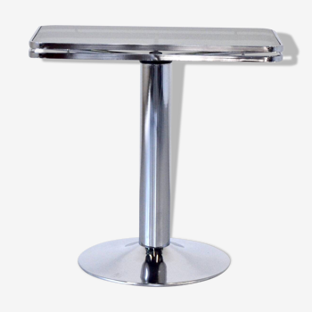 Midcentury 1970s italian chrome and tinted glass console table by Allegri