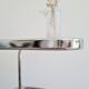 Side table - chrome and smoked glass table - vintage design