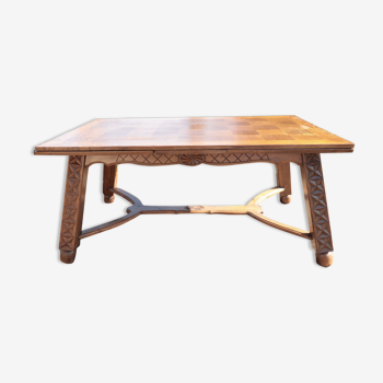 Vintage carved solid wood table