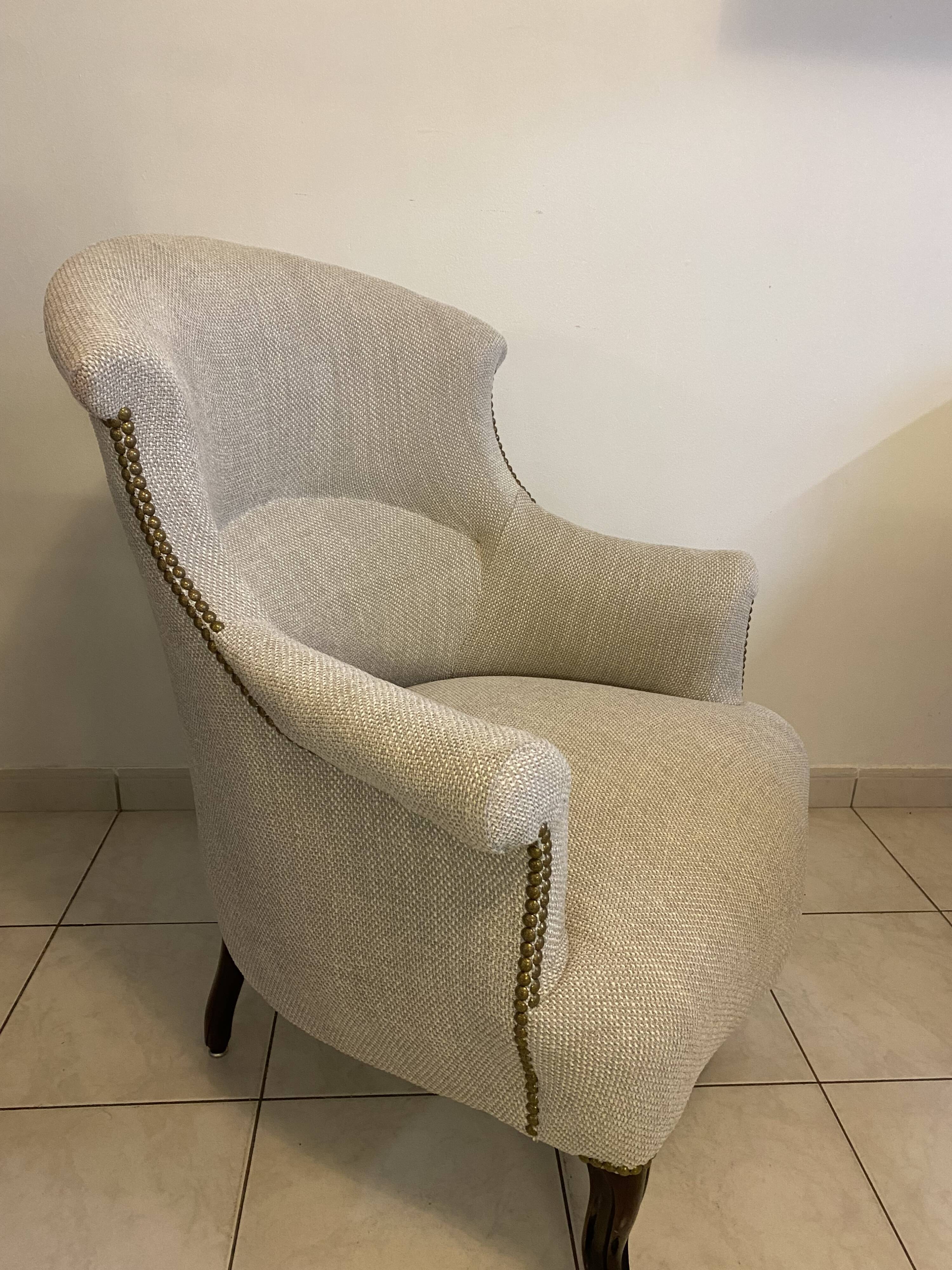 Fauteuil crapaud ancien restauré