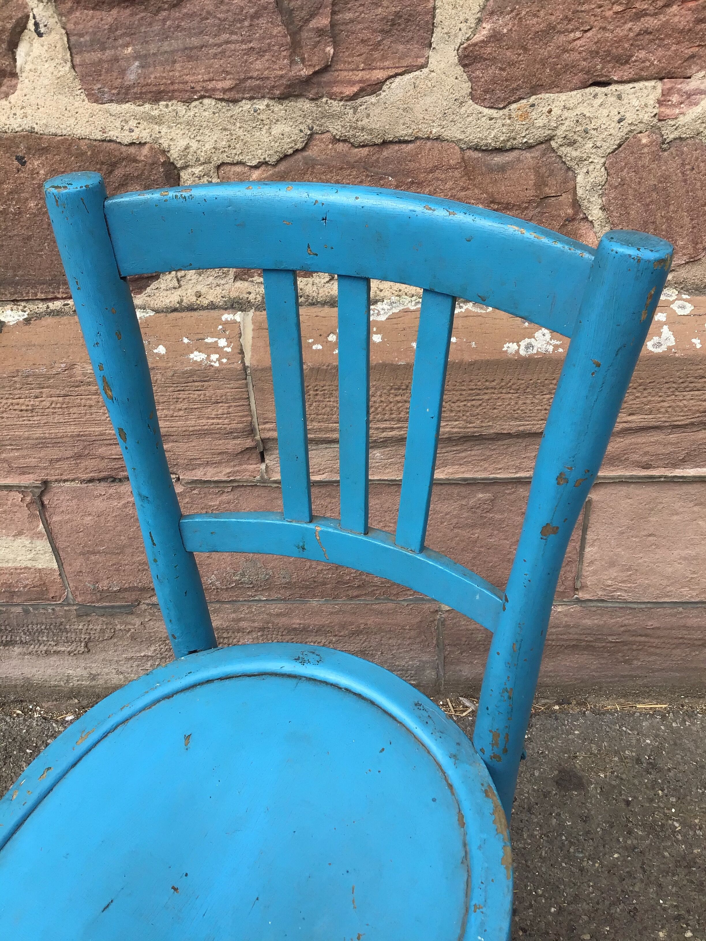 Vintage wooden bistro chair painted 1930