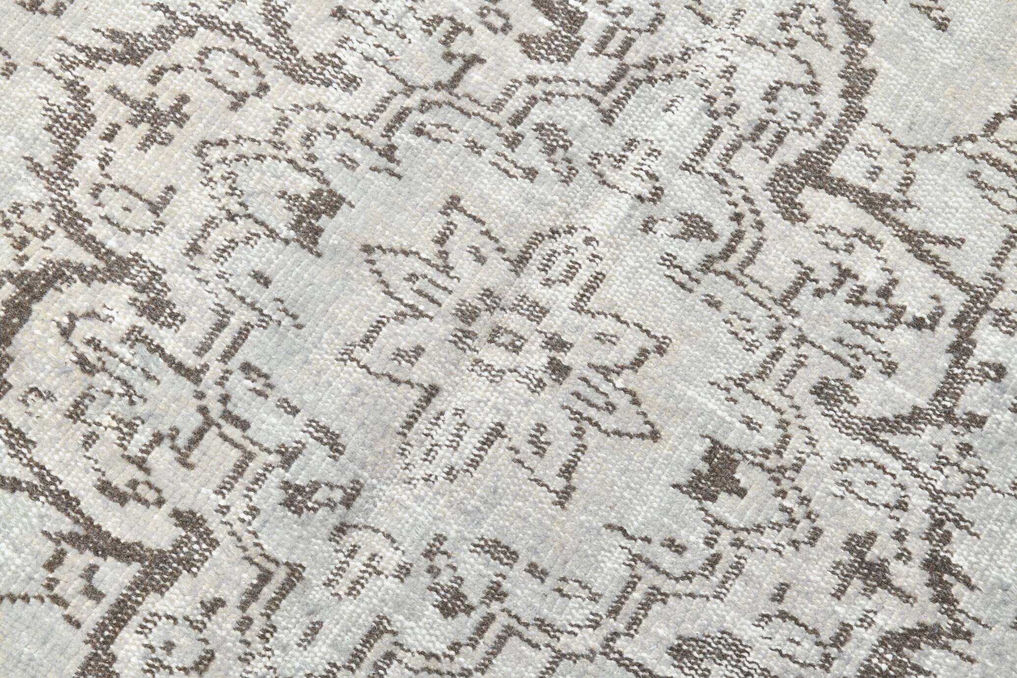 5x9 Shades Of Gray & Brown Classic Vintage Rug, 150x278Cm