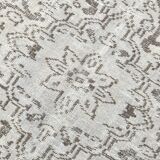 Tapis vintage classique 5x9 nuances de gris et de marron, 150x278 cm