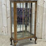 English walnut showcase from the 1950s