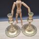 Pair of antique brass candlesticks