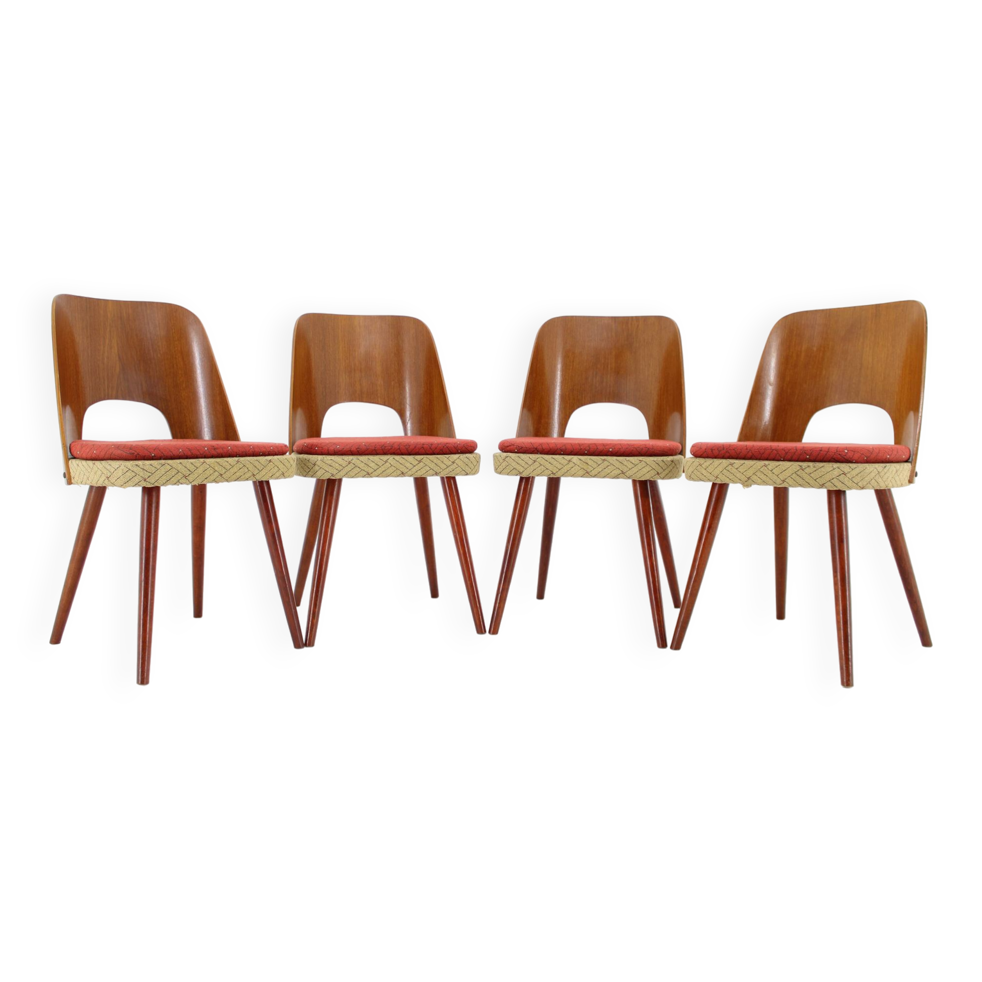 1960s Oswald Haerdtl ,Set of 4 Dining Chairs by TON, Czechoslovakia