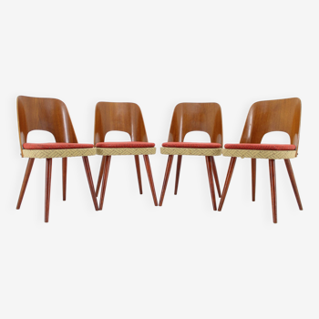 1960s Oswald Haerdtl ,Set of 4 Dining Chairs by TON, Czechoslovakia