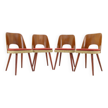 1960s Oswald Haerdtl ,Set of 4 Dining Chairs by TON, Czechoslovakia