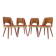 1960s Oswald Haerdtl ,Set of 4 Dining Chairs by TON, Czechoslovakia