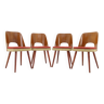 Oswald Haerdtl des années 1960, ensemble de 4 chaises de salle à manger par TON, Tchécoslovaquie