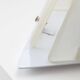 Milky White Murano Frosted Glass Pyramid Table Lamp with White Metal Base - Italian Space Age Design, 1970s