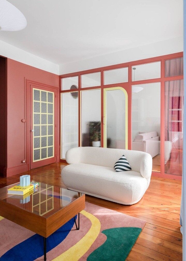 Tufted wool rug autumn vibes handmade 120 x 180 cm