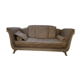 Wooden sofa and rags