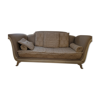 Wooden sofa and rags