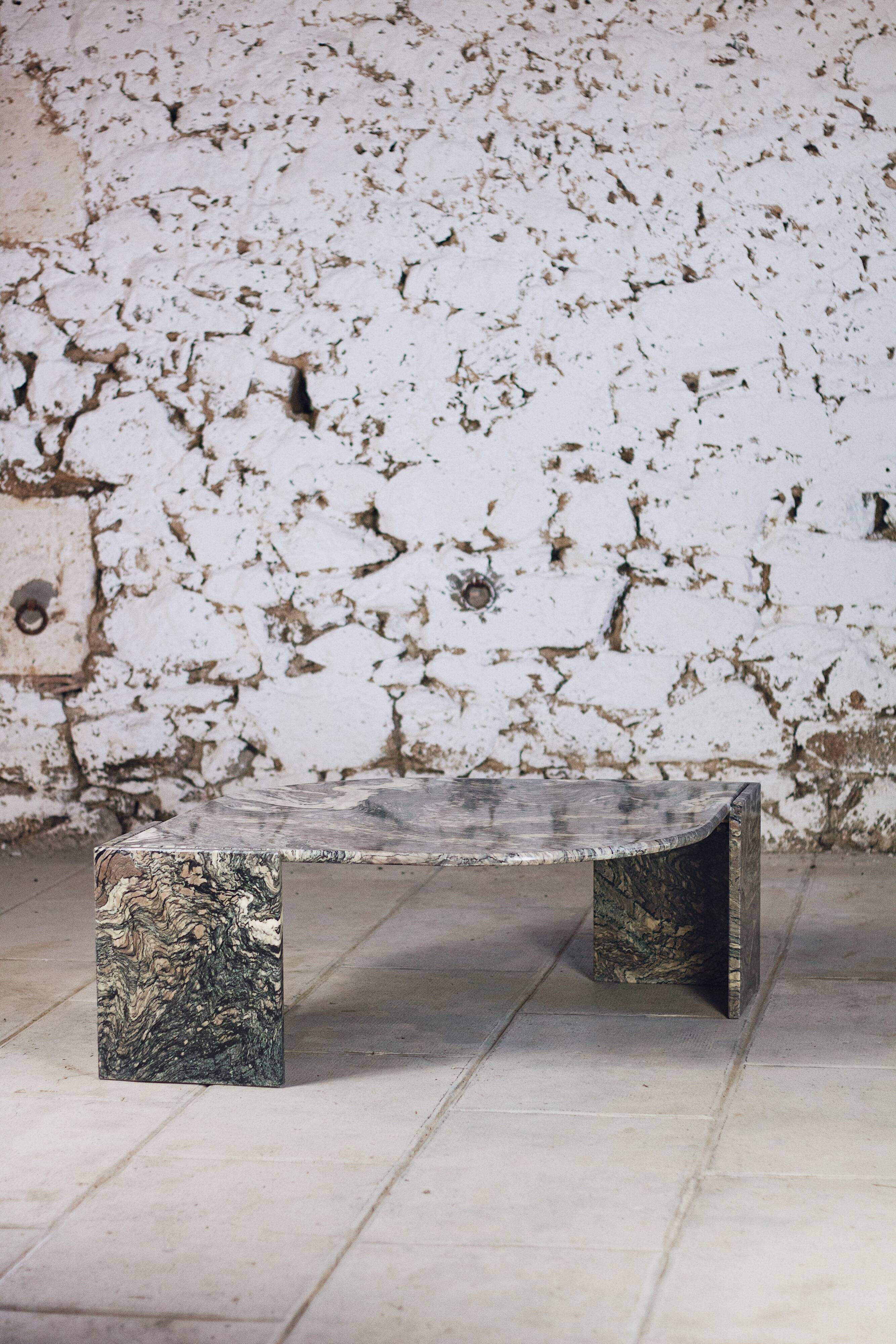 Eye-shaped marble coffee table by Roche Bobois, 1970