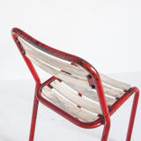 Set of 4 vintage chairs in iron and wood, France 1950