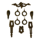 Lot garnitures meuble bronze