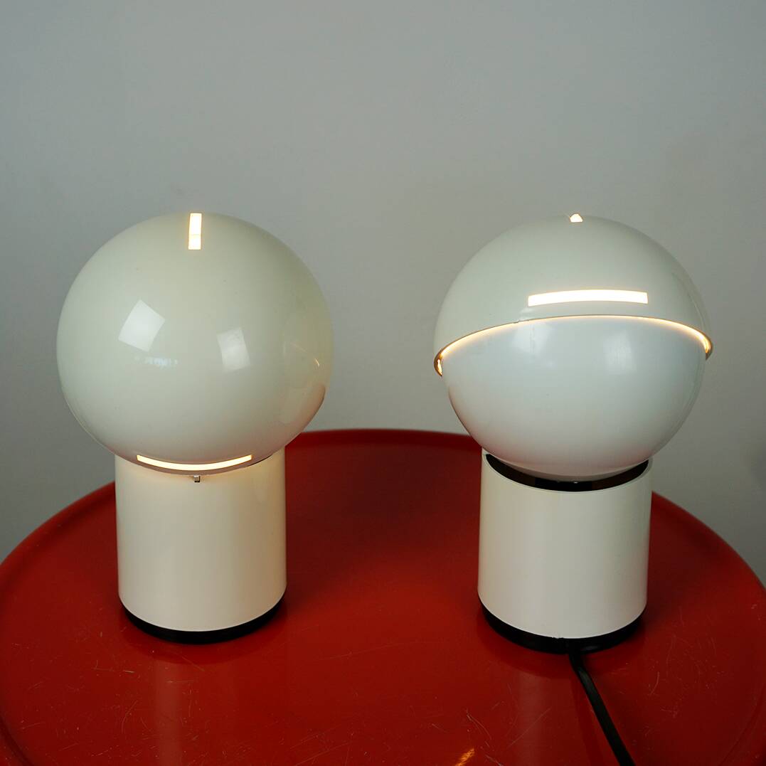 White Italian "Space Age Asteroidi" Table Lamps by Siberin Caronno