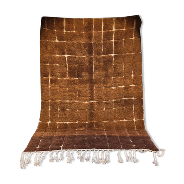 Tapis berbère Beni Ouarain marron 238 x 148 cm