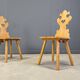 Chaises tiroliennes vintage rustiques, années 1960