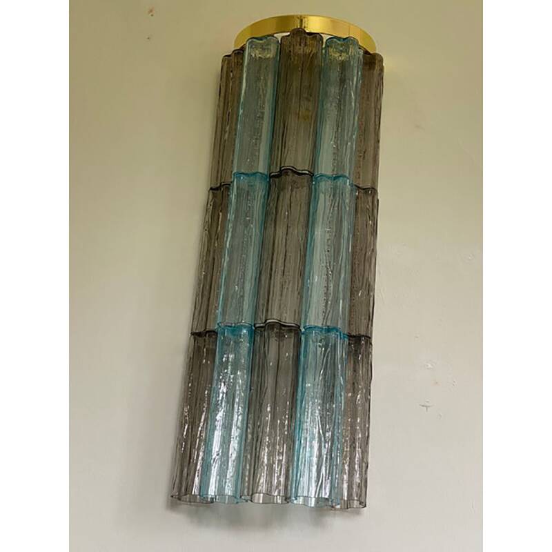 Applique contemporaine en verre de Murano bleu