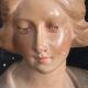 Buste de femme Art nouveau en plâtre polychrome, vers 1900