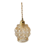 Amber molded glass pendant lamp