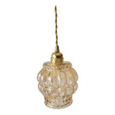 Amber molded glass pendant lamp
